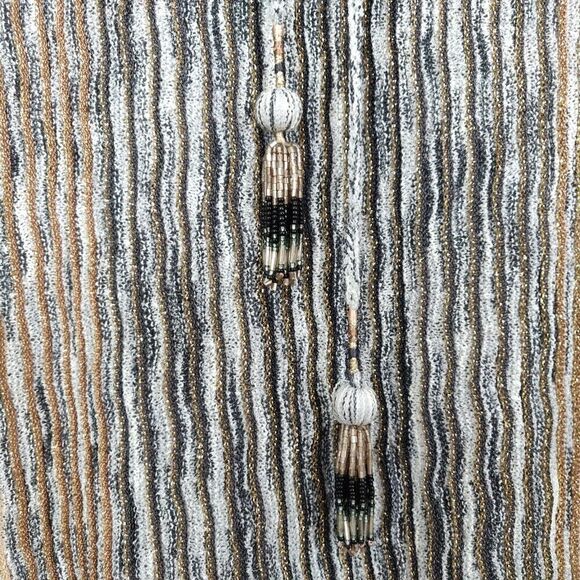 Calypso St. Barth Striped Gray and Cream Dress - Picture 4 of 11